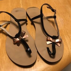 Rose Gold Bow Sandals size 8